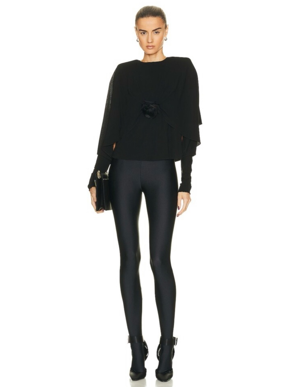 YSL Collant High-Waist Black Stretch Leggings - Picture 5 of 11